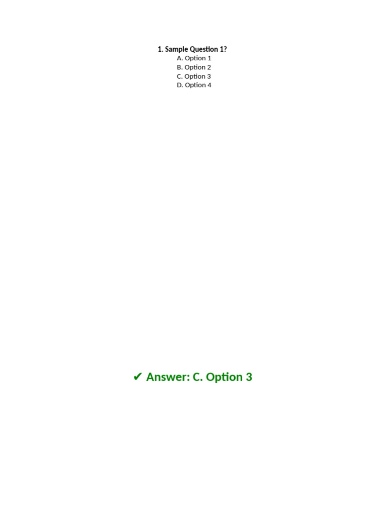 Sample Questions and Answers Guide | PDF | Chess Theory | Chess Openings