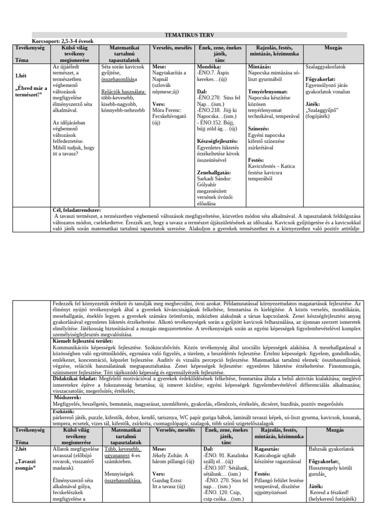 Tematikus Terv | PDF