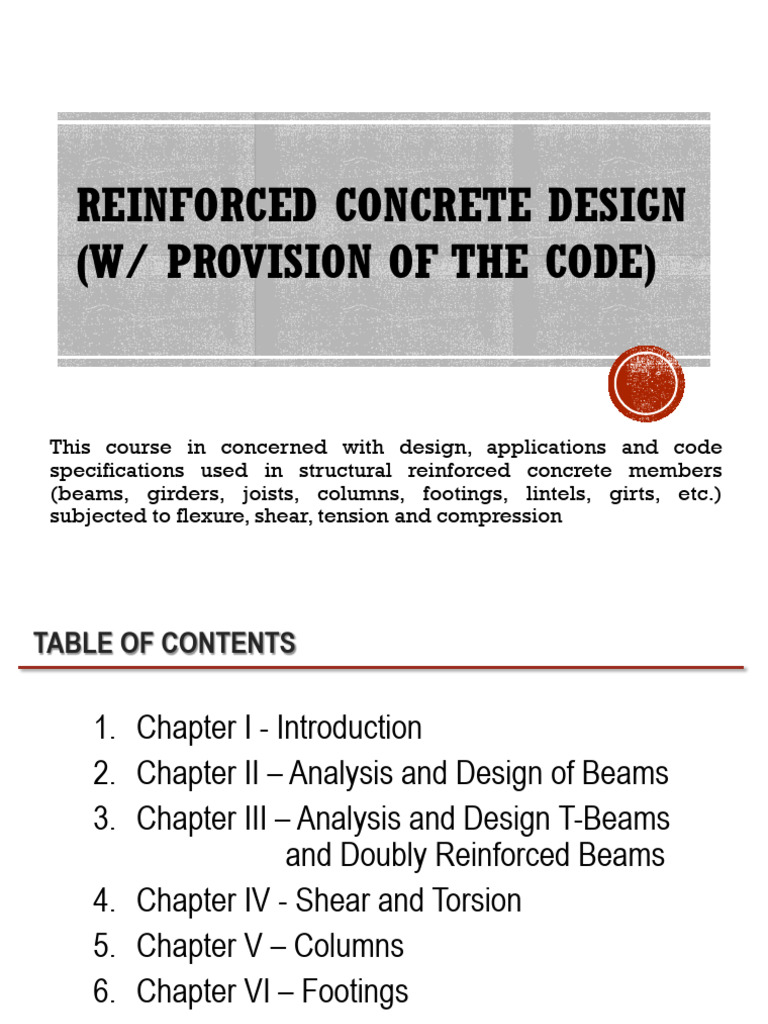 Lecture 4. Reinforced Concrete Design (Code Provision) | PDF ...