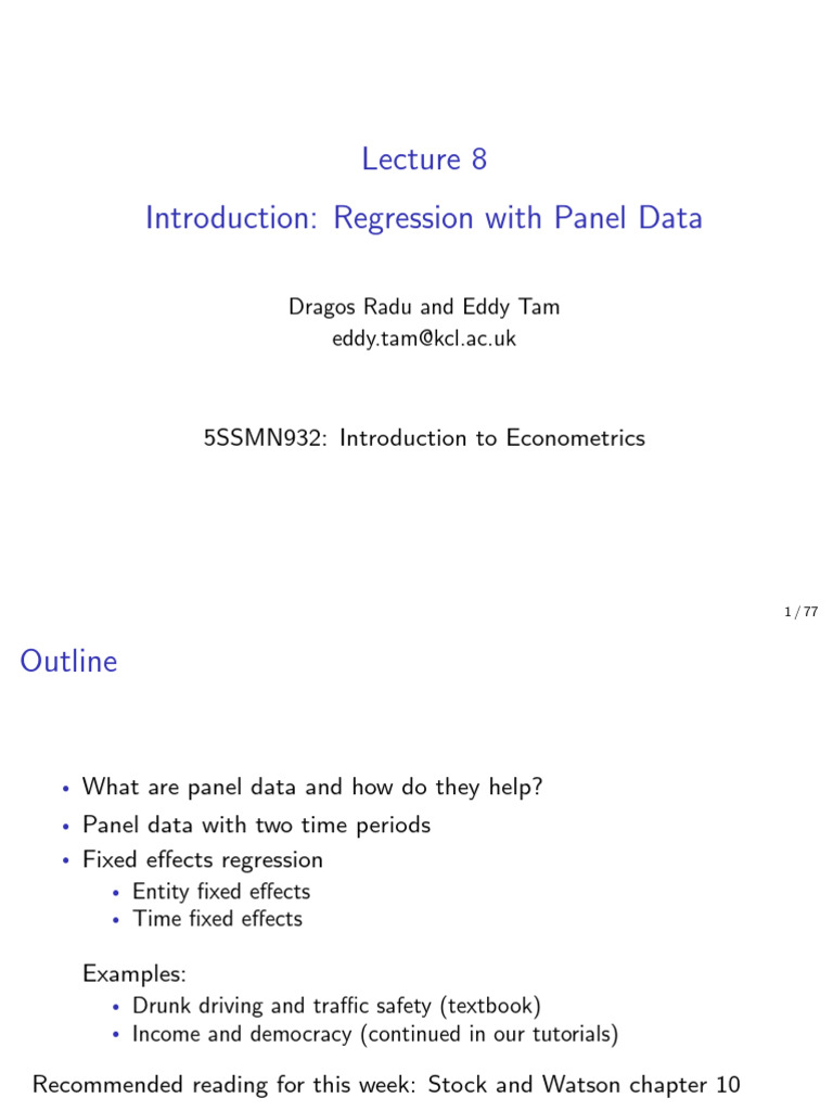 Panel Data Regression Techniques Explained | PDF | Autocorrelation ...