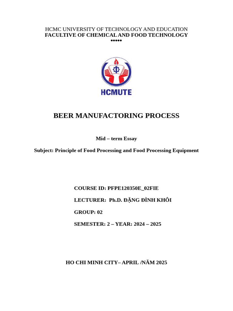 Beer Manufacturing Process Overview | PDF | Brewing | Beer
