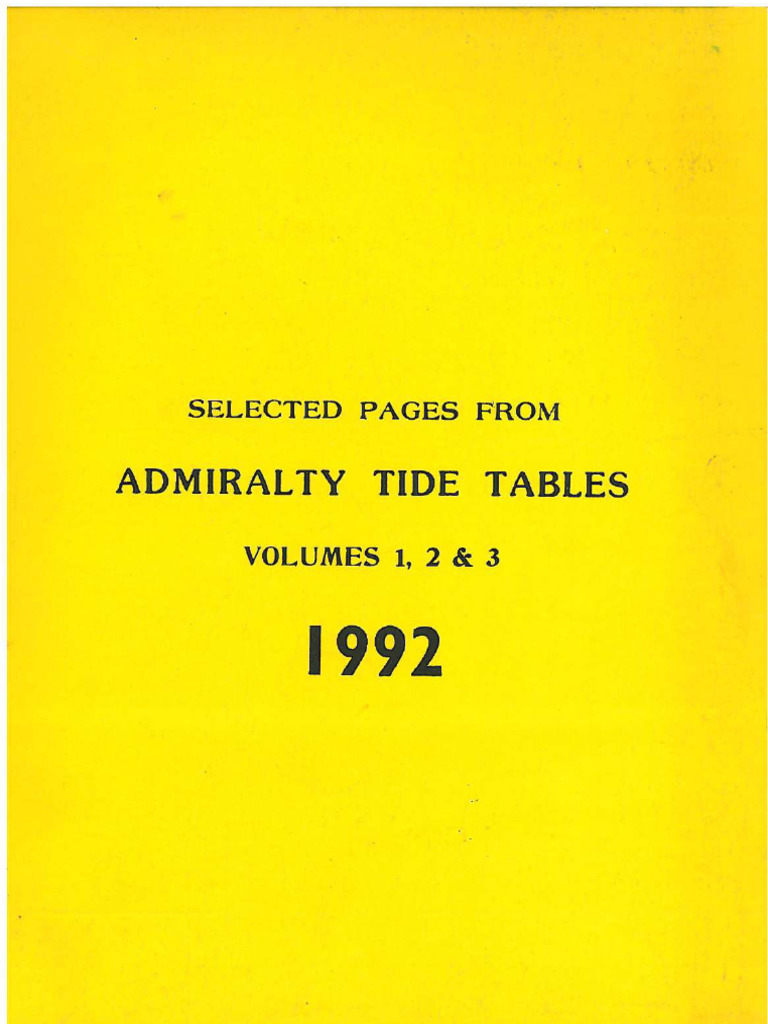 Tide Tables 1992 | PDF