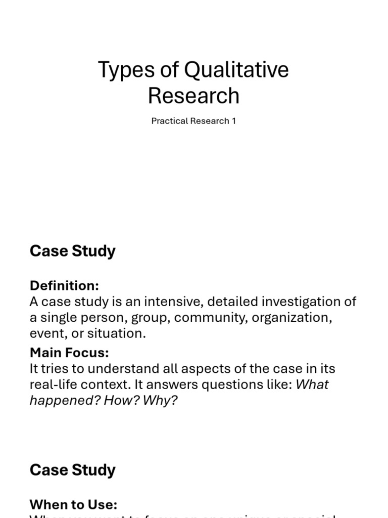 Types of Qualitative Research Methods | PDF | Qualitative Research ...