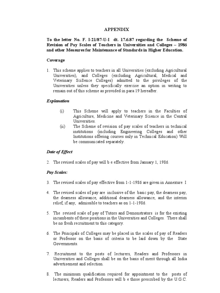 UGC Pay Scale Revision for Teachers | PDF | Lecturer | Doctor Of Philosophy
