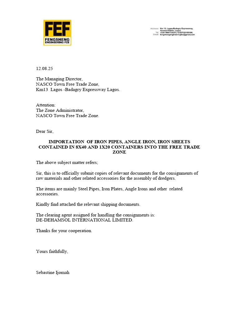 Notification of Import 12-08-25 | PDF