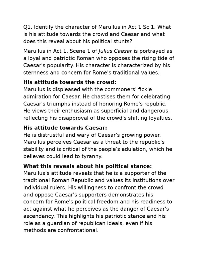 Marullus and Flavius in Julius Caesar | PDF | Julius Caesar