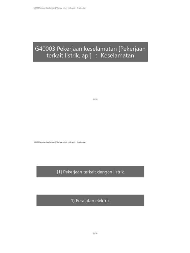 Keselamatan Pekerjaan Listrik dan Api | PDF