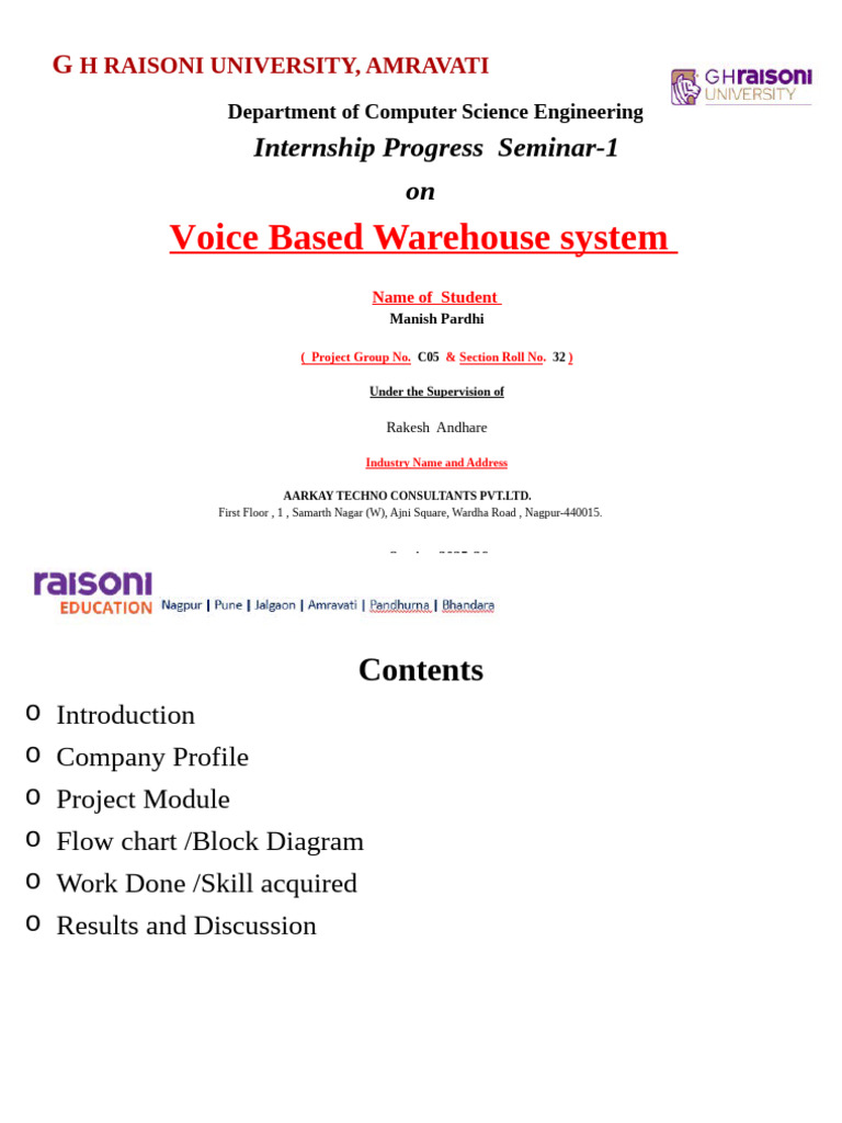 Voice-Based Warehouse System Overview | PDF | Speech Recognition ...