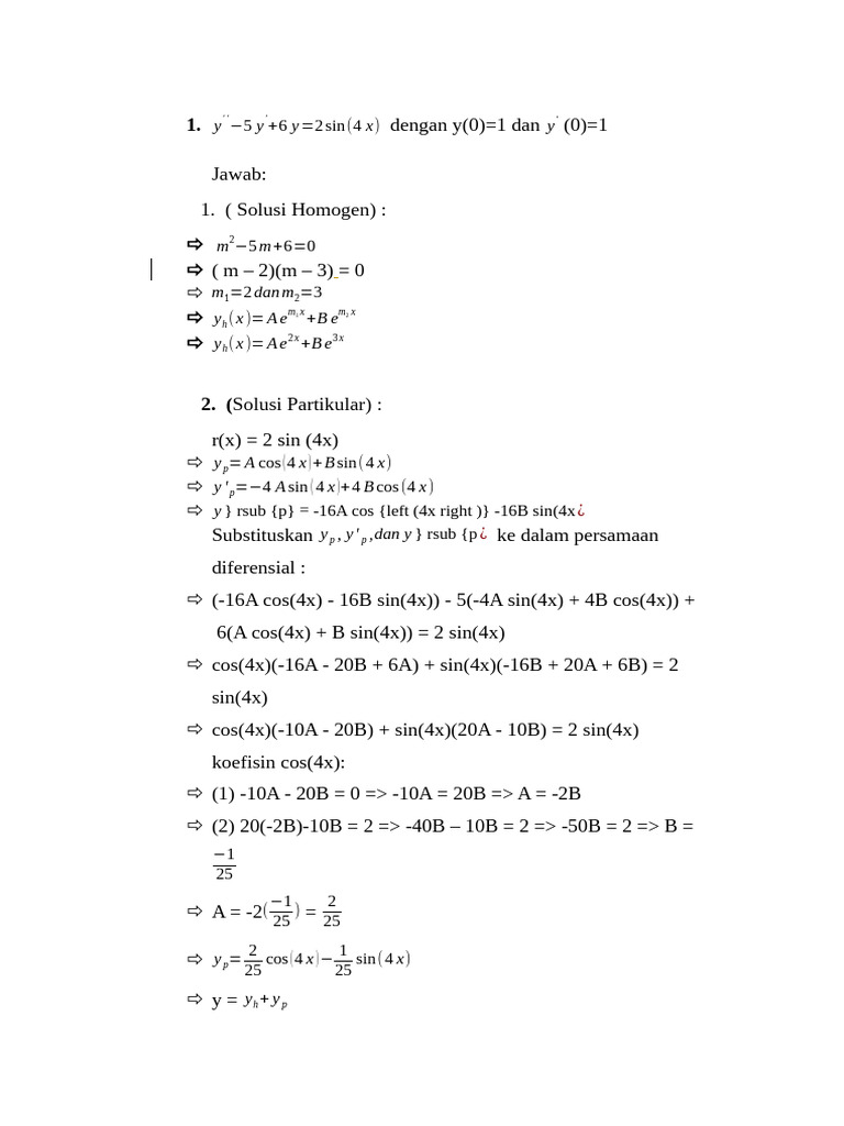 Differential Equation Solution Steps | PDF