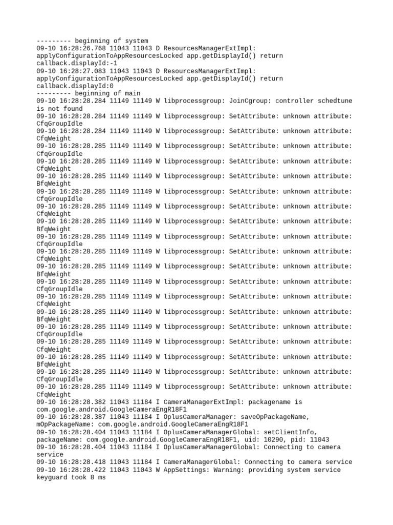 Android Log Analysis: Camera & Resources | PDF | Software | Computer ...