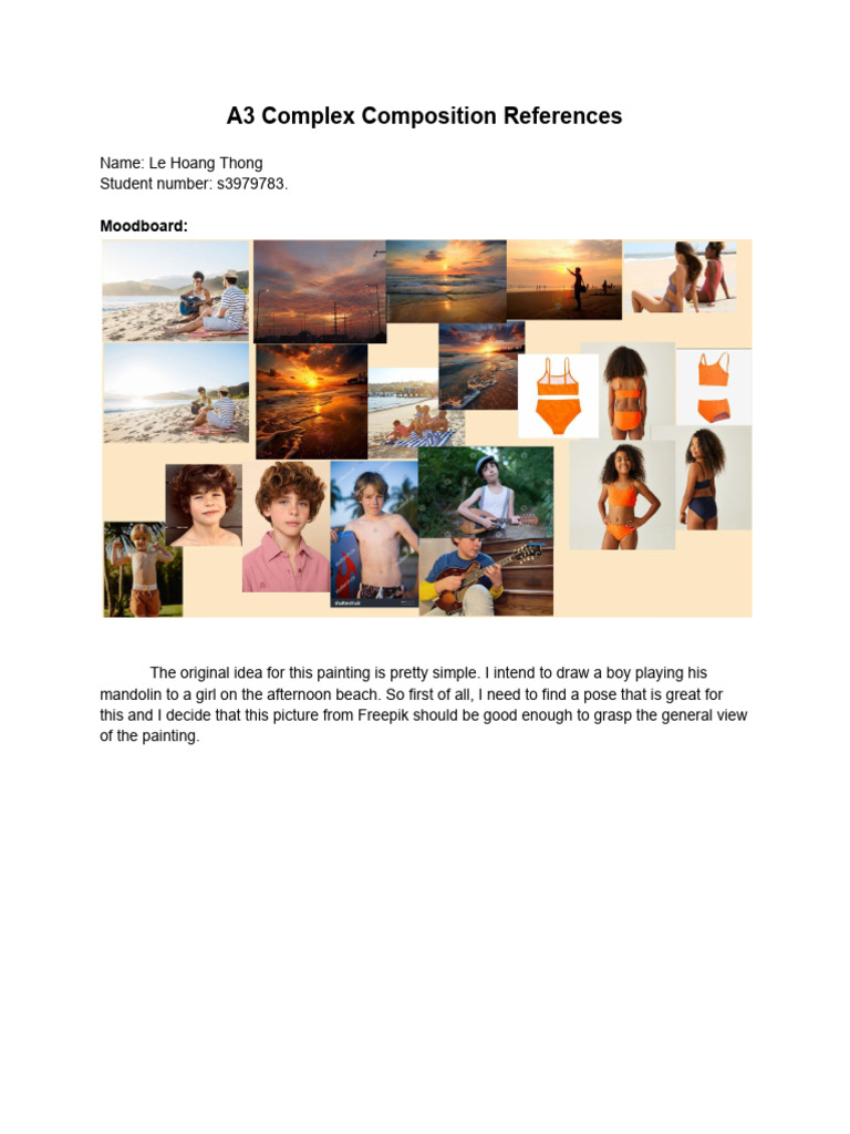 A3 Painting Project: Beach Scene Design | PDF | Sky | Guitars