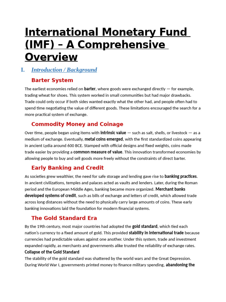 IMF Overview: Functions and Impact | PDF | International Monetary Fund ...
