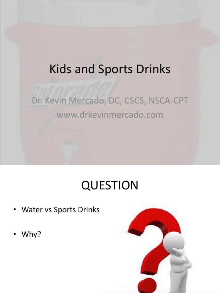 Kids and Sports Drinks PDF Dehydration Carbohydrates