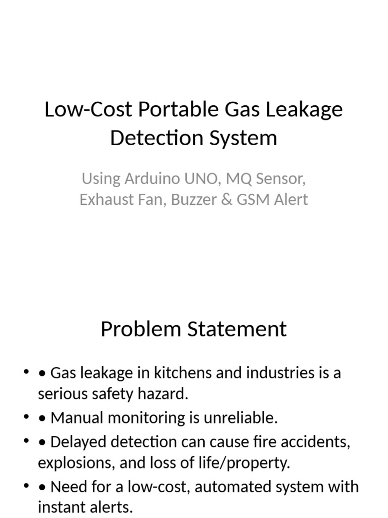 Low-Cost LPG Gas Leak Detection System | PDF | Natural Gas | Arduino