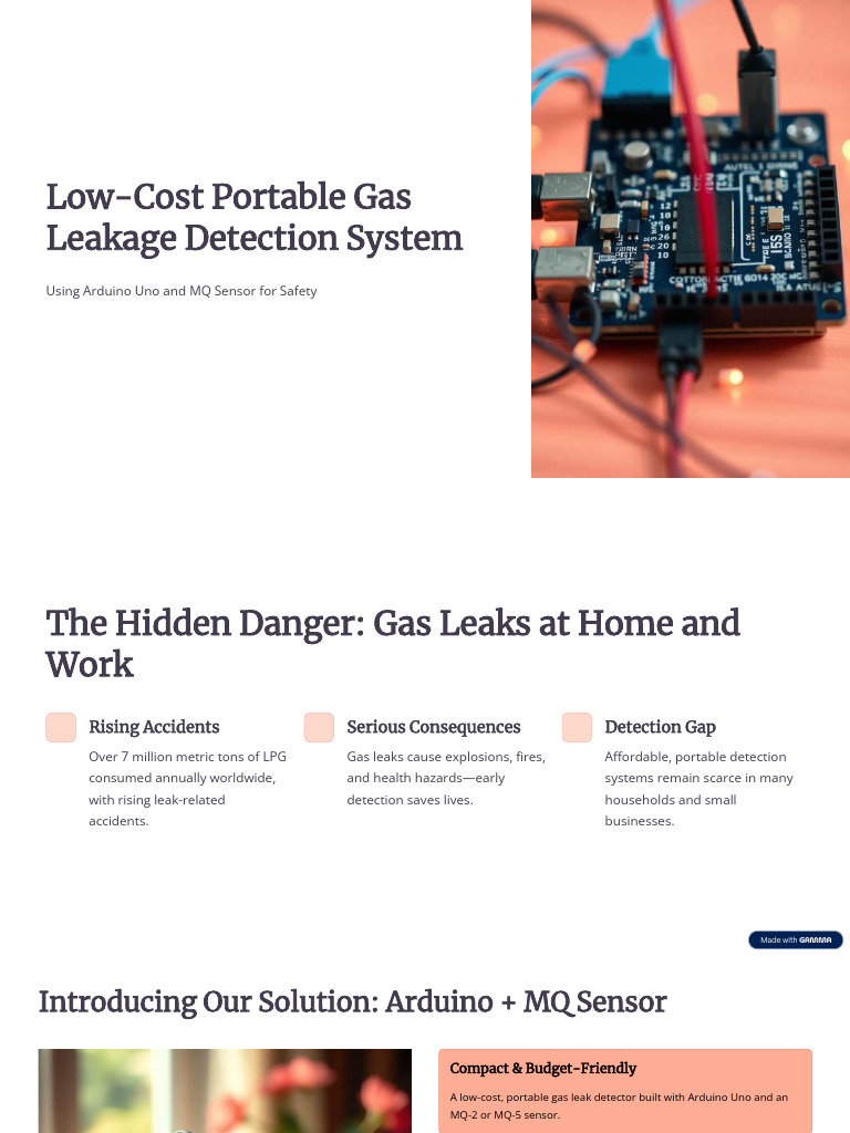 Low-Cost Gas Leak Detector with Arduino | PDF | Arduino | Electrical ...