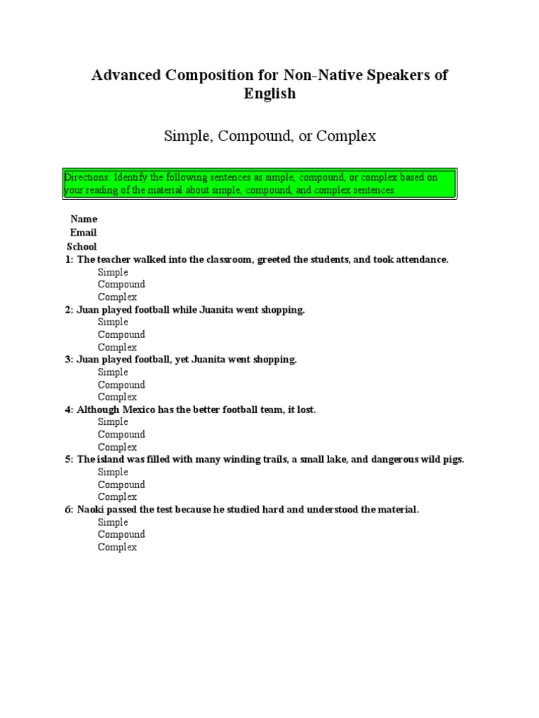 Advanced Composition For Non | PDF