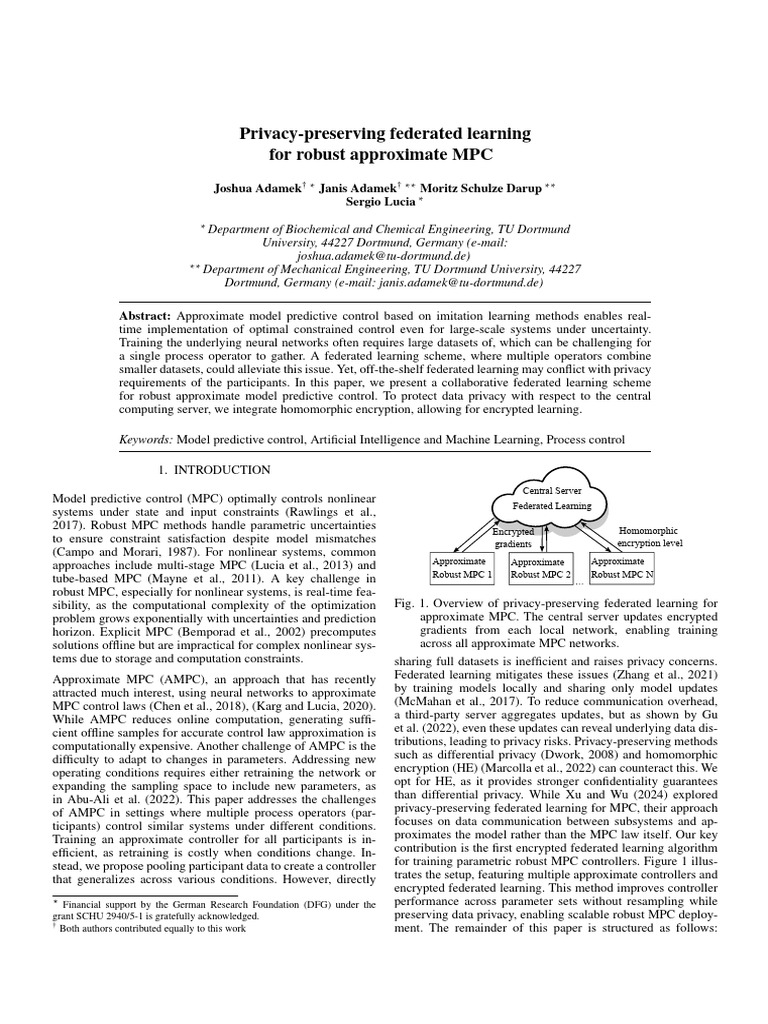 Privacy-Preserving Federated Learning for MPC | PDF | Encryption ...