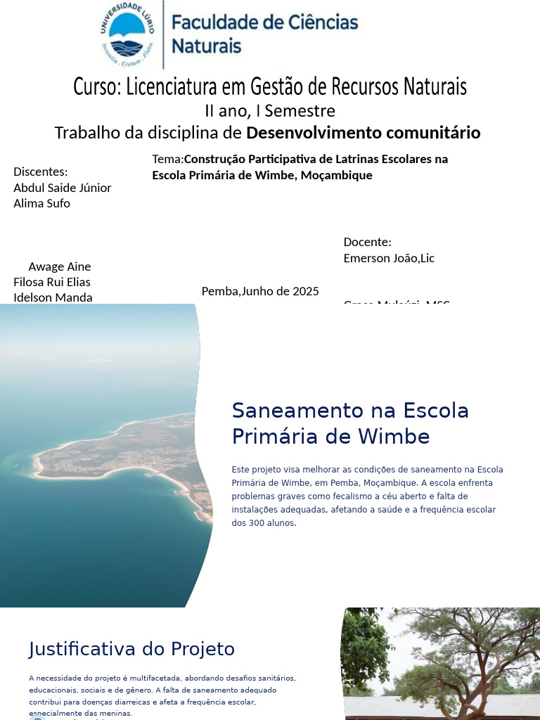 Saneamento Na Escola Primaria de Wimbe | PDF | Diarreia | Sustentabilidade