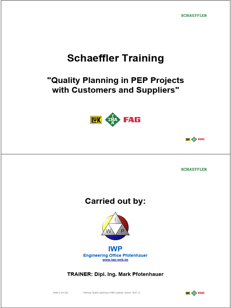 Quality Planning in PEP Projects Training | PDF