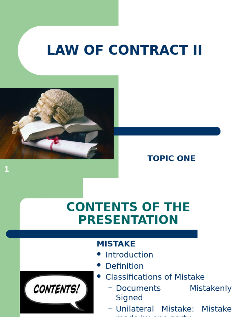 Understanding Contract Mistakes | PDF | Consent | Contract Law