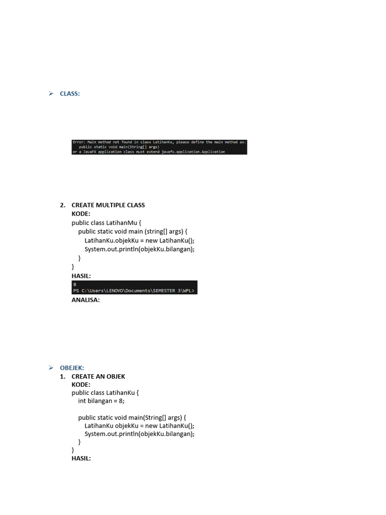Pengenalan Kelas dan Objek dalam Java | PDF