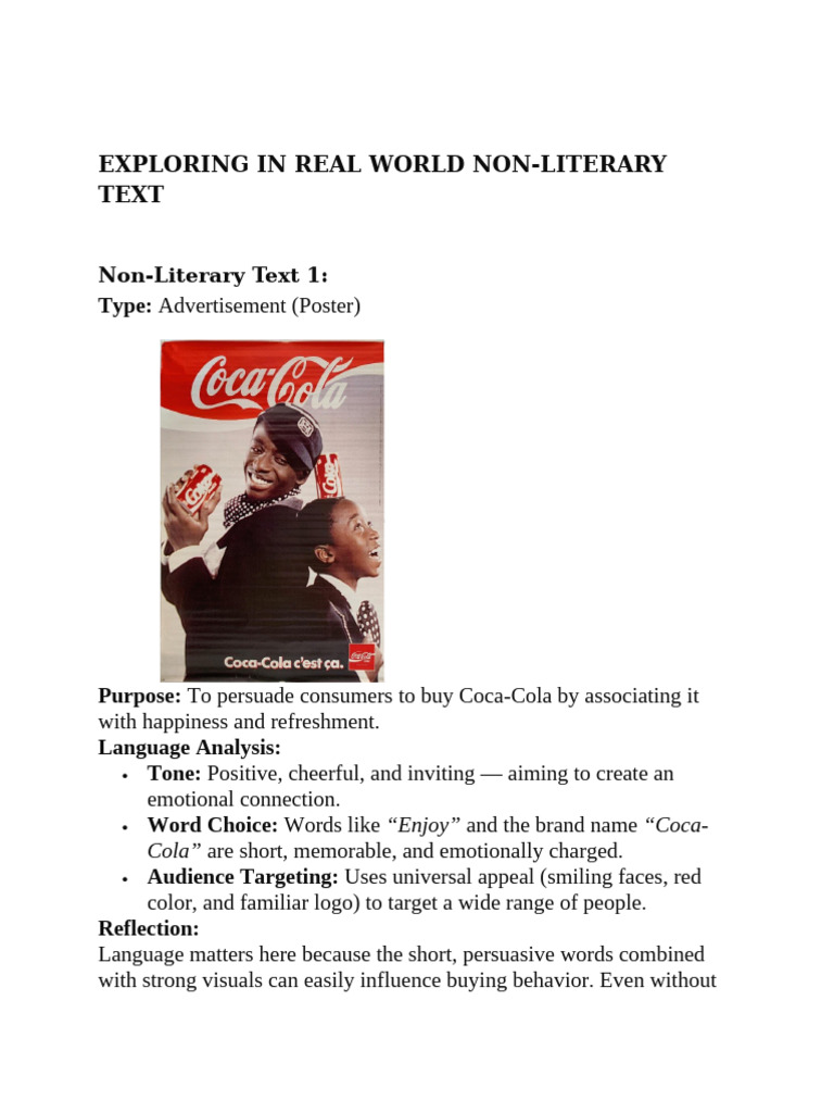 Analyzing Non-Literary Texts | PDF