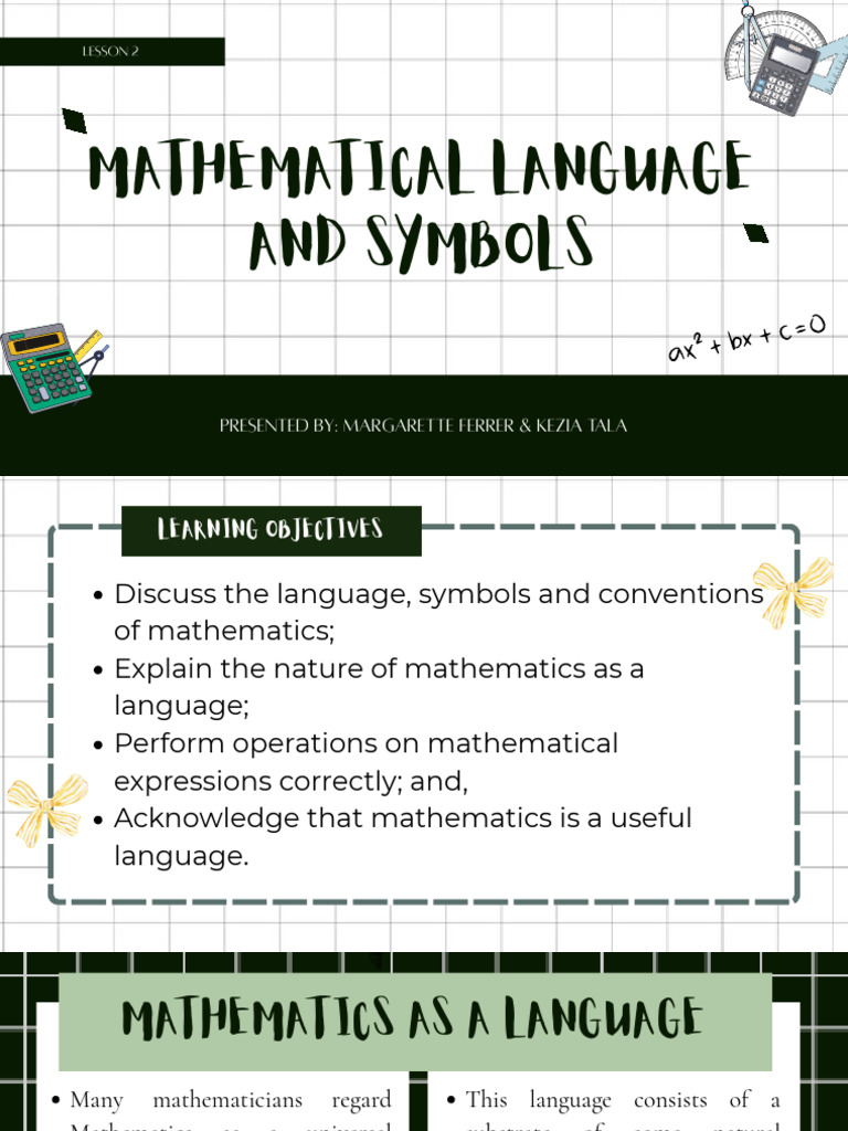 Understanding Mathematical Language and Symbols | PDF | Set ...