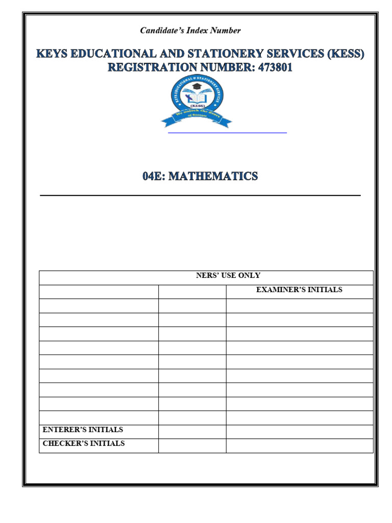 PSLE 2025 Math Assessment Paper | PDF