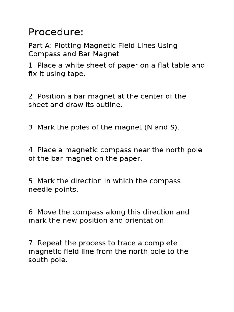 Procedure (2) | PDF | Compass | Magnetism