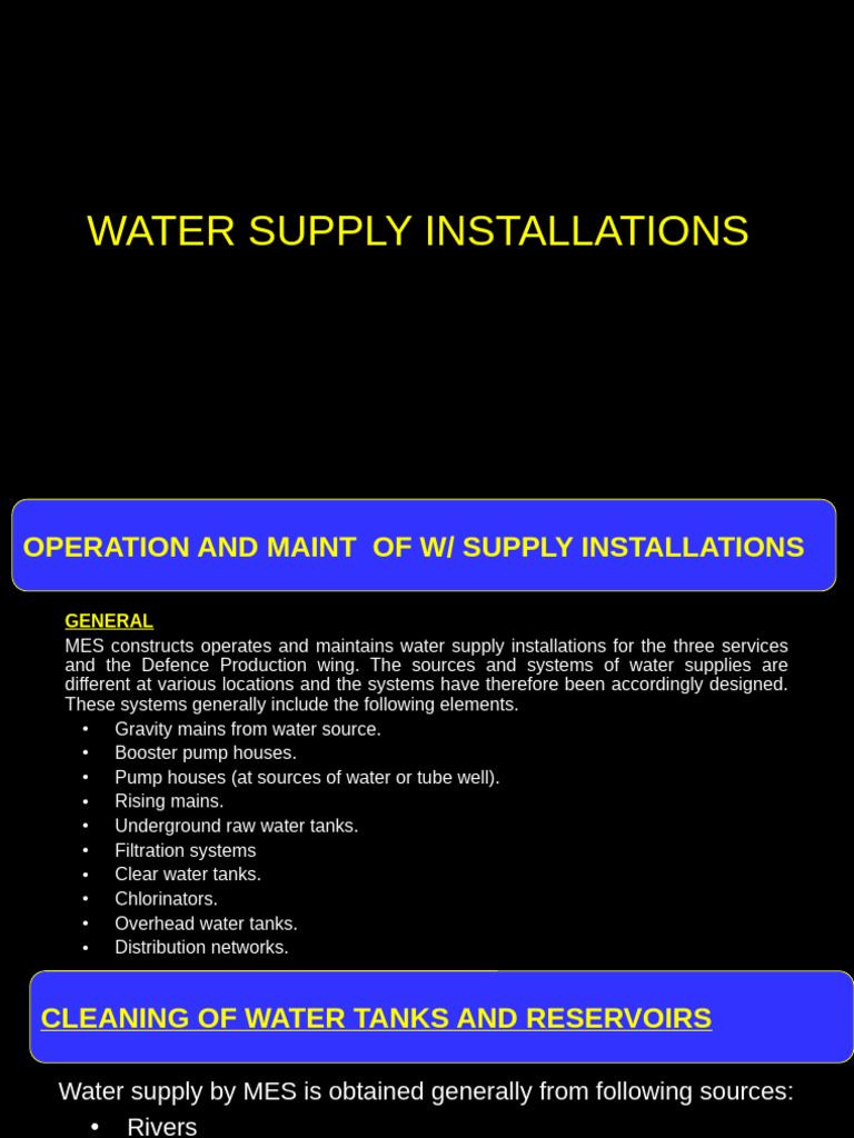 Water Supply Installation and Maintenance Guide | PDF | Water ...