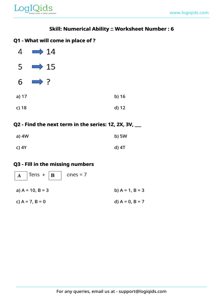 Numerical Ability Worksheet 6 | PDF