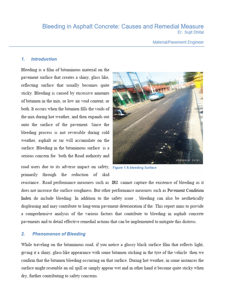 Causes and Effects of Asphalt Bleeding | PDF | Road Surface | Road