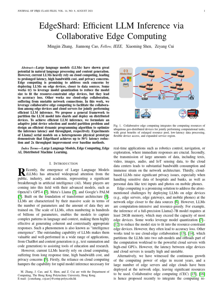 EdgeShard: Efficient LLM Inference | PDF | Cloud Computing | Artificial ...