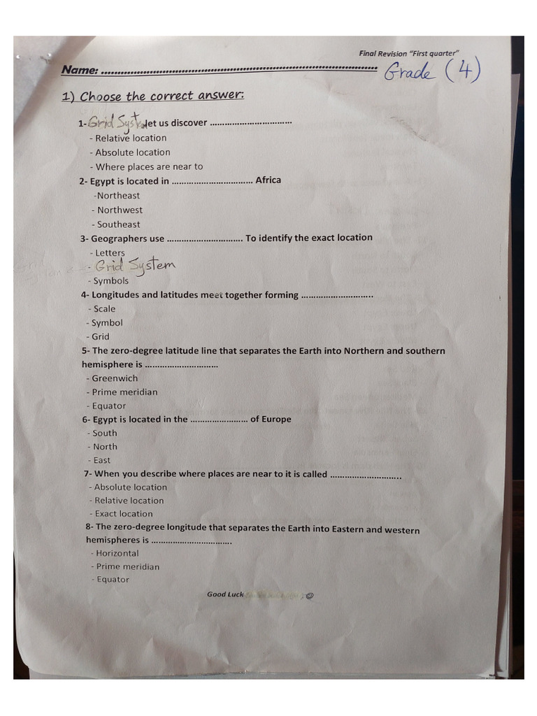 2nd Semester Revision Sheet Pdf