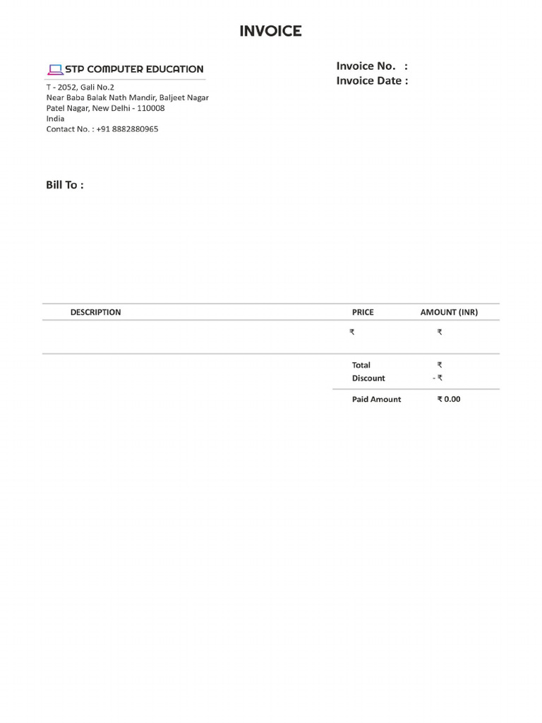 Web Development Course Invoice | PDF