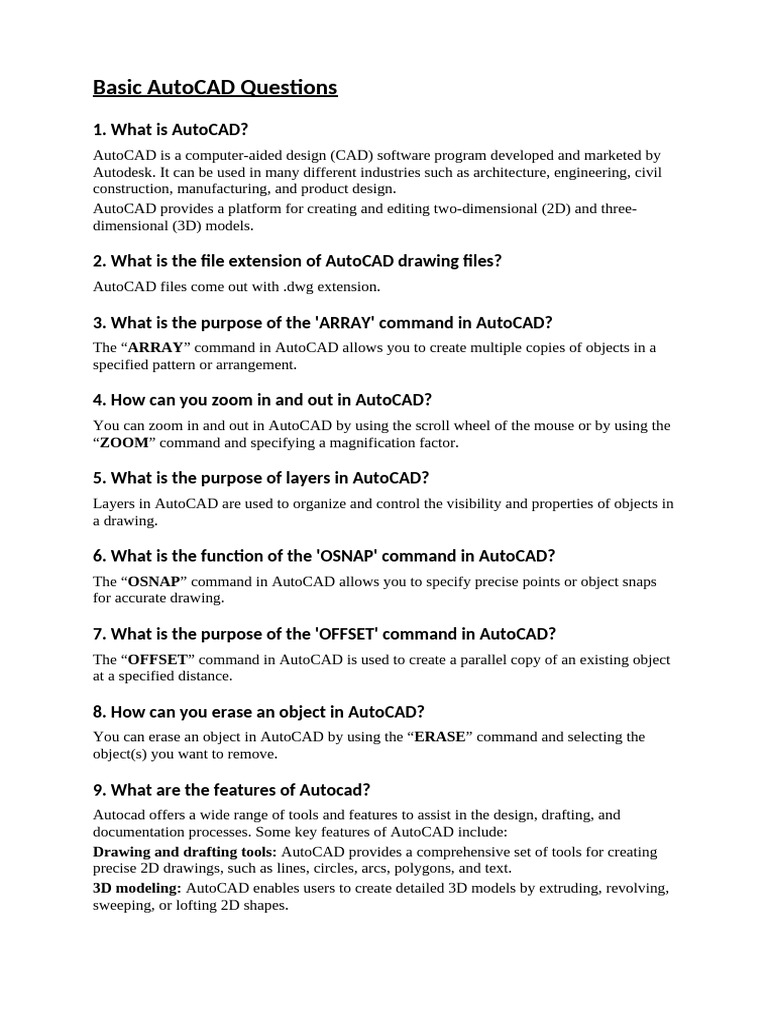 Basic AutoCAD FAQs in English | PDF | Auto Cad | 3 D Computer Graphics