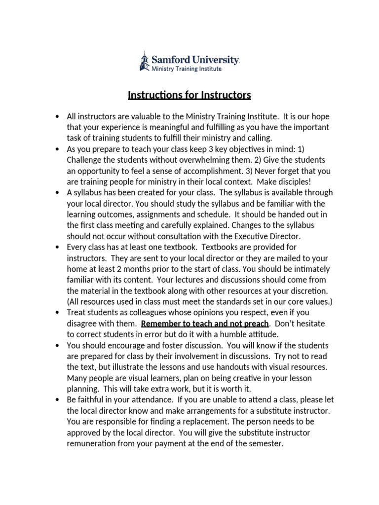 Instructor Guidelines for Ministry Training | PDF | Human Communication ...