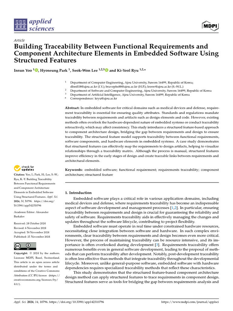 Traceability in Embedded Software Design | PDF | System | Software ...