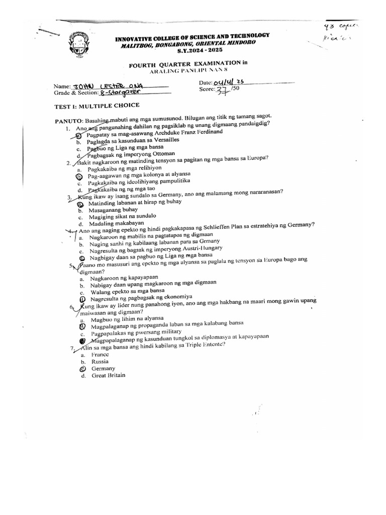 AP 8 4th Quarter | PDF