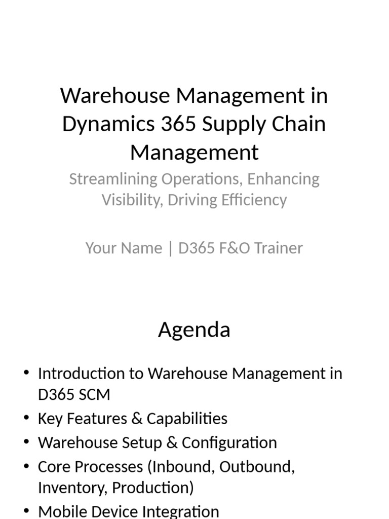 Dynamics 365 Warehouse Management Guide | PDF | Warehouse | Supply ...