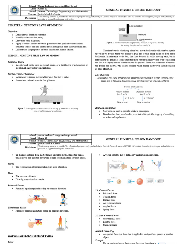 04 Newtons Laws of Motion | PDF | Force | Newton's Laws Of Motion