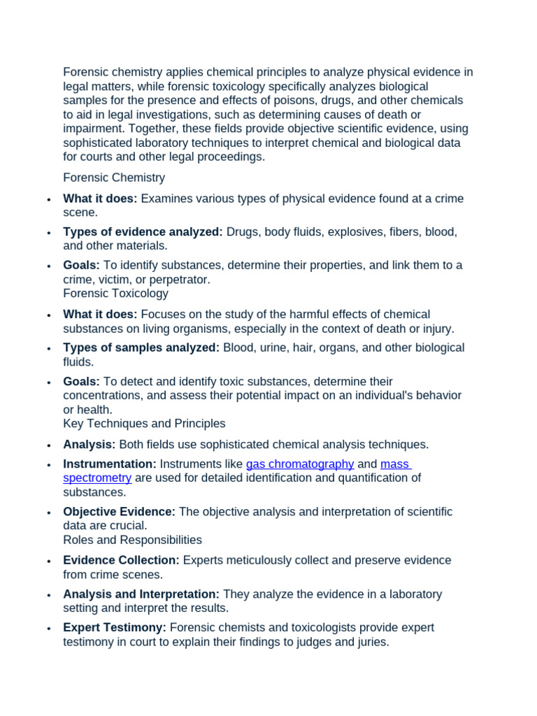Reliability of Chemical Evidence in Poisoning | PDF