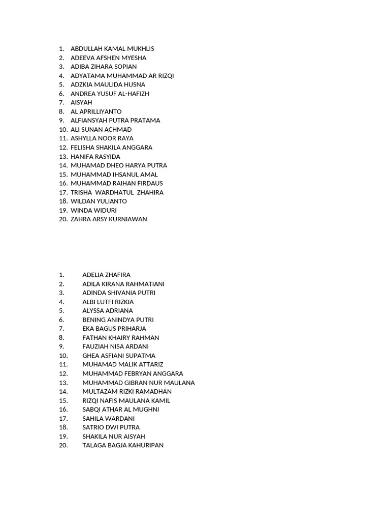 List of Student Names and Details | PDF