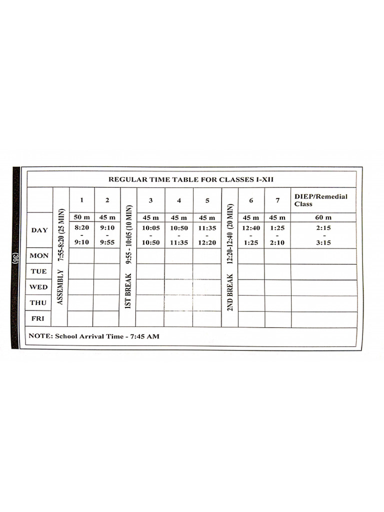 Timetable 29082025 | PDF