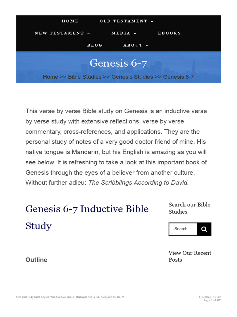 Genesis 6-7: Inductive Bible Study | PDF | Nephilim | Sola Fide