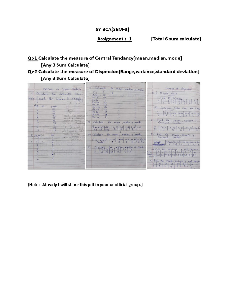 Sy Bca Statistics | PDF