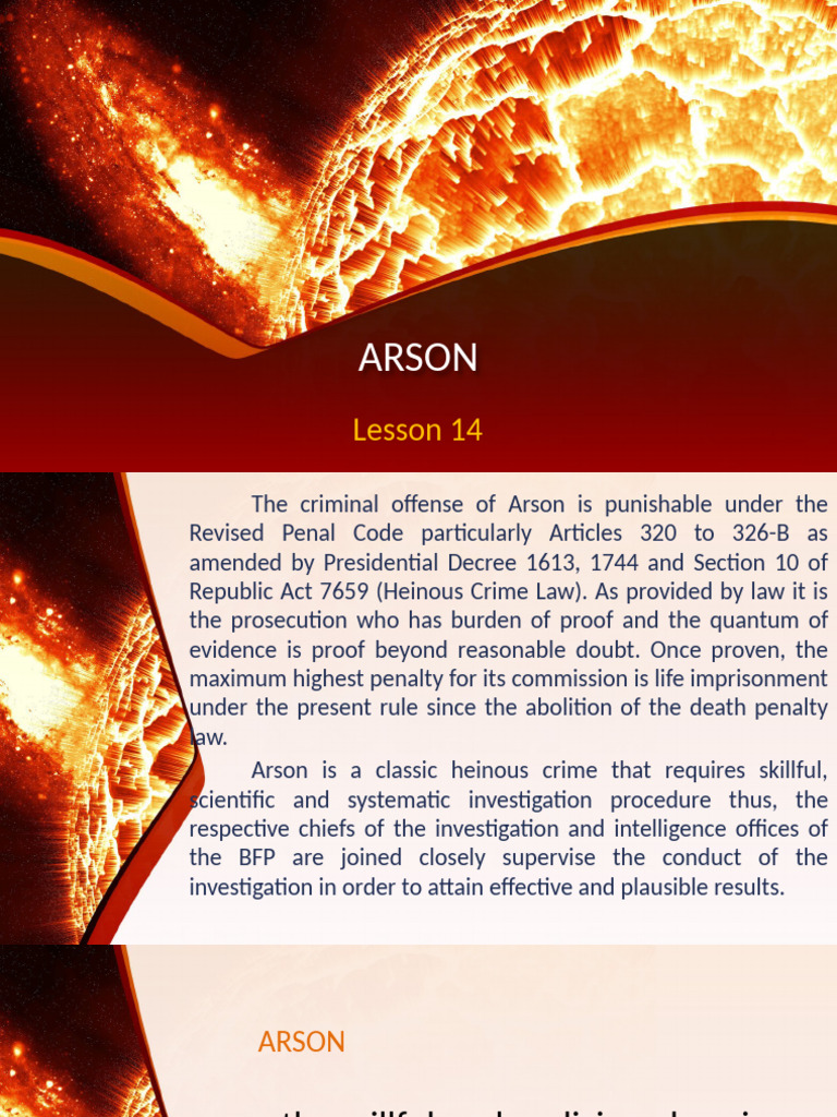 Understanding Arson Laws and Investigation PDF Arson Crime & Violence