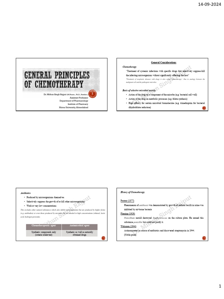 Overview of Chemotherapy and Antibiotics | PDF | Antimicrobial ...