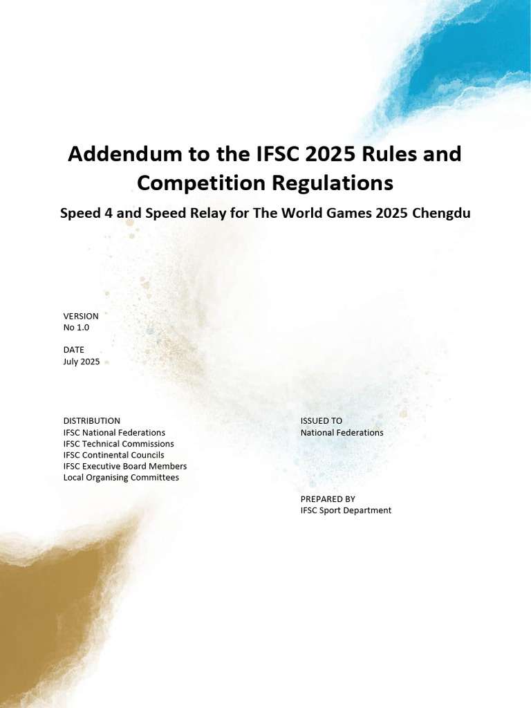 Speed 4 Rules for World Games 2025 | PDF