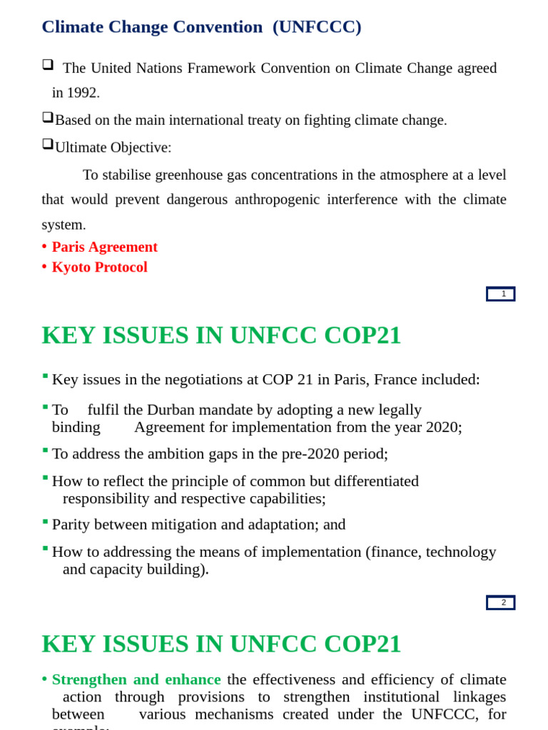 UNFCCC Overview: Climate Agreements & Goals | PDF | Kyoto Protocol ...